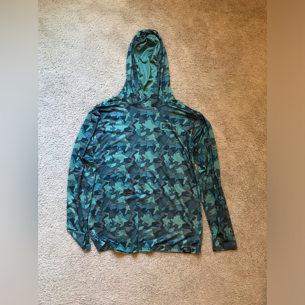 Chums Fish Camo Sun Hoodie